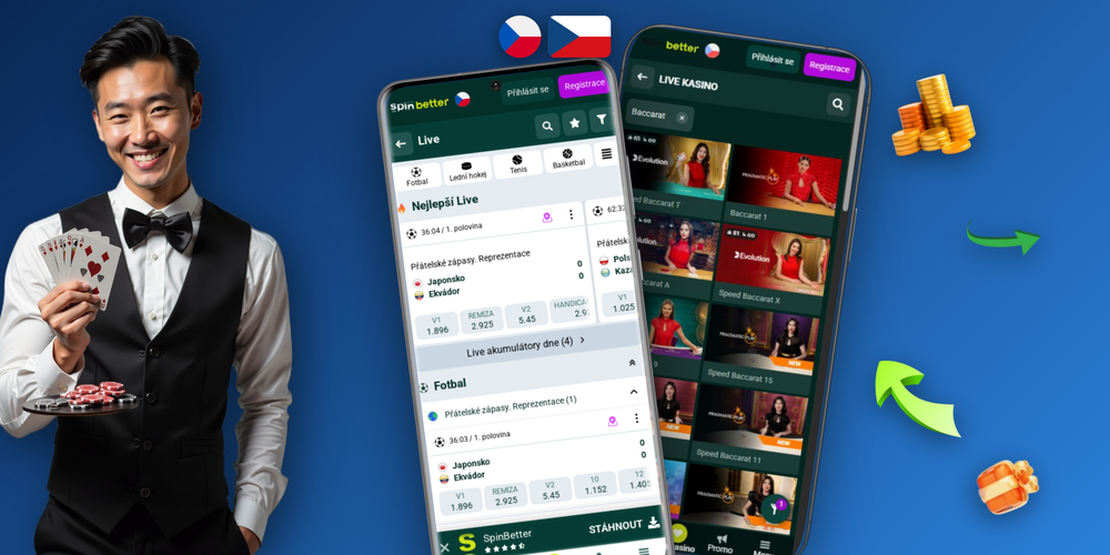 Spinbetter APK a iOS aplikace na třech zařízeních — telefonu, iPhonu a tabletu